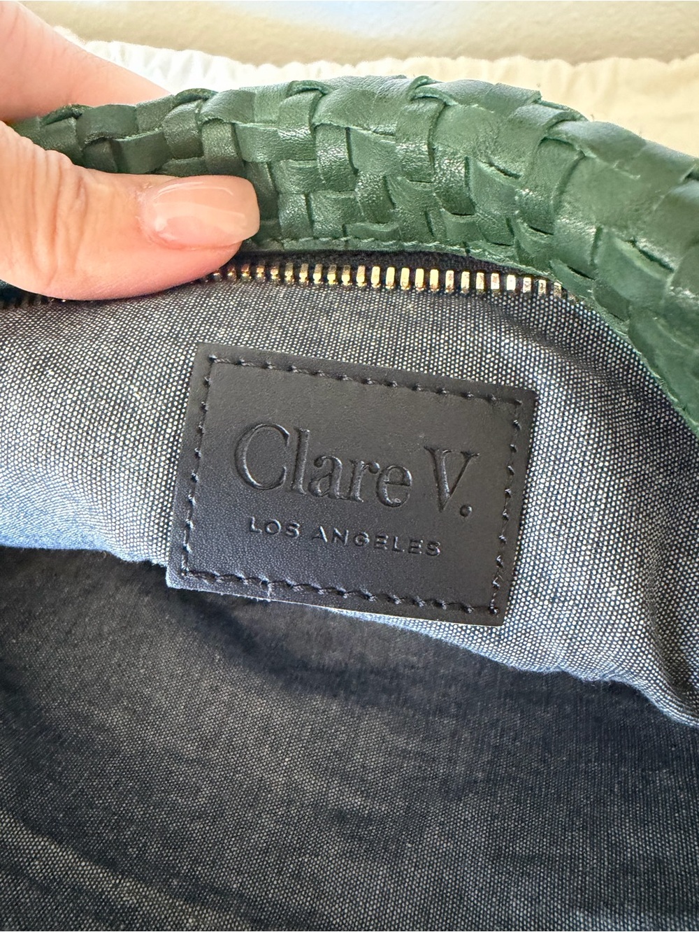 Clare V Green Woven Leather Crossbody - Picture 7 of 9